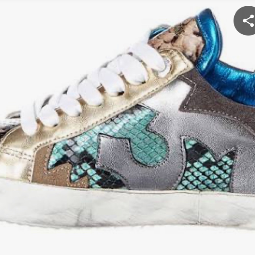 ZADIG & VOLTAIRE PARIS multi  media reptile design sneaker, 37/6 - Picture 8 of 10